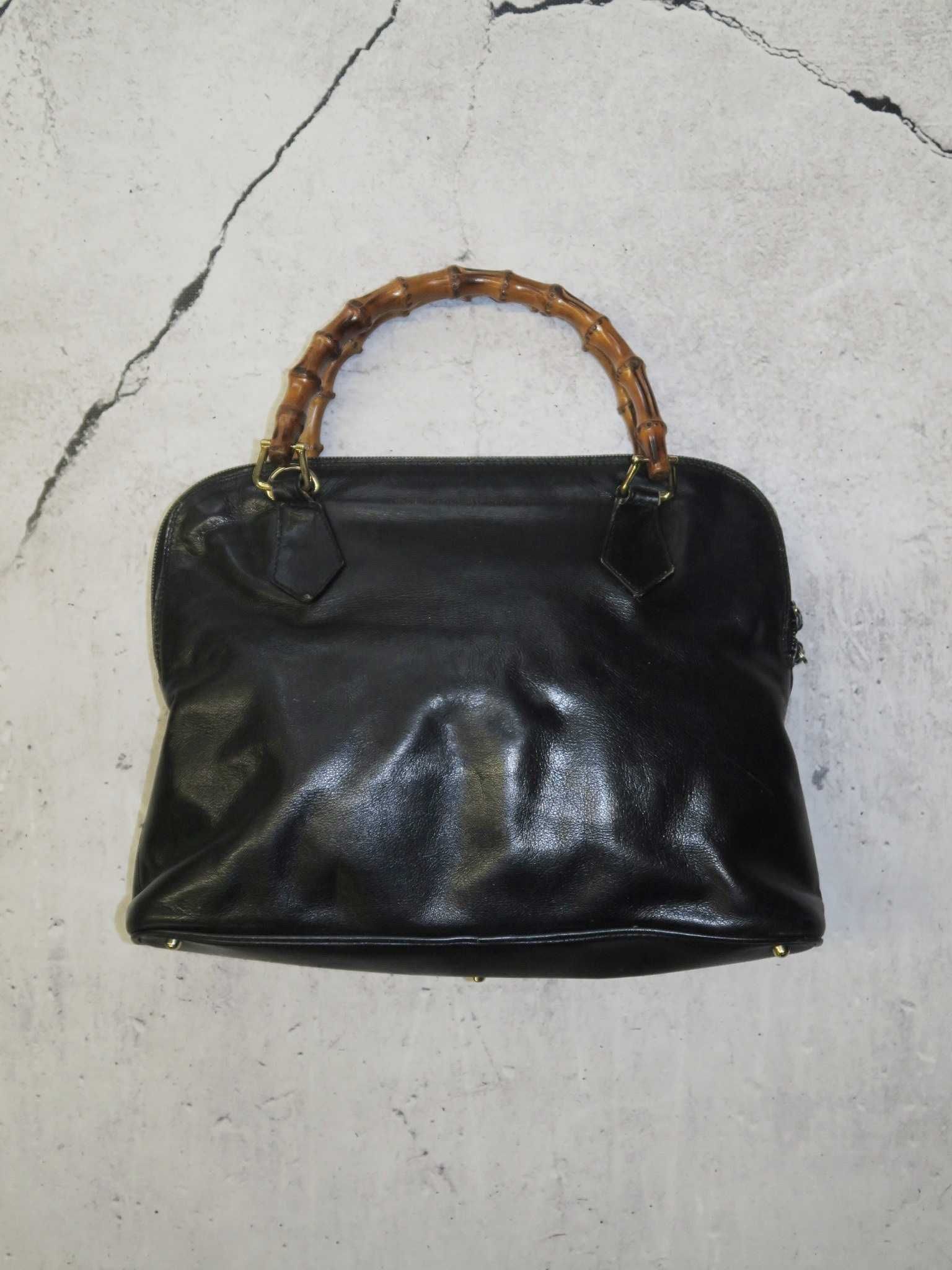 Gucci torebka do ręki z bambusową rączką