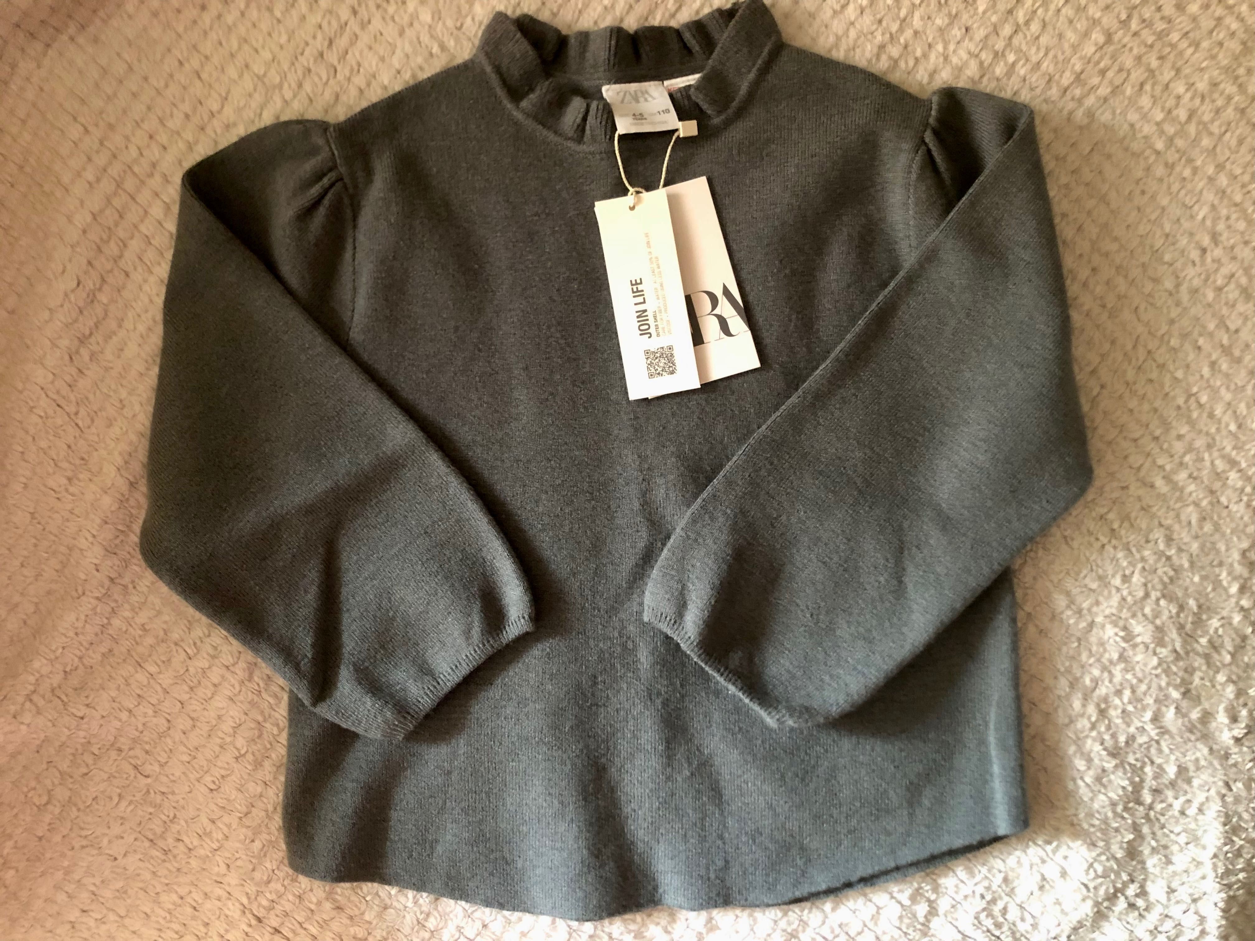 Nowy sweter ZARA, sweterek dla dziewczynki 110 cm na 4-5 lat