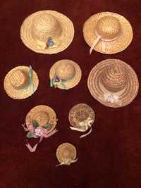 Conjunto chapeus de palha
