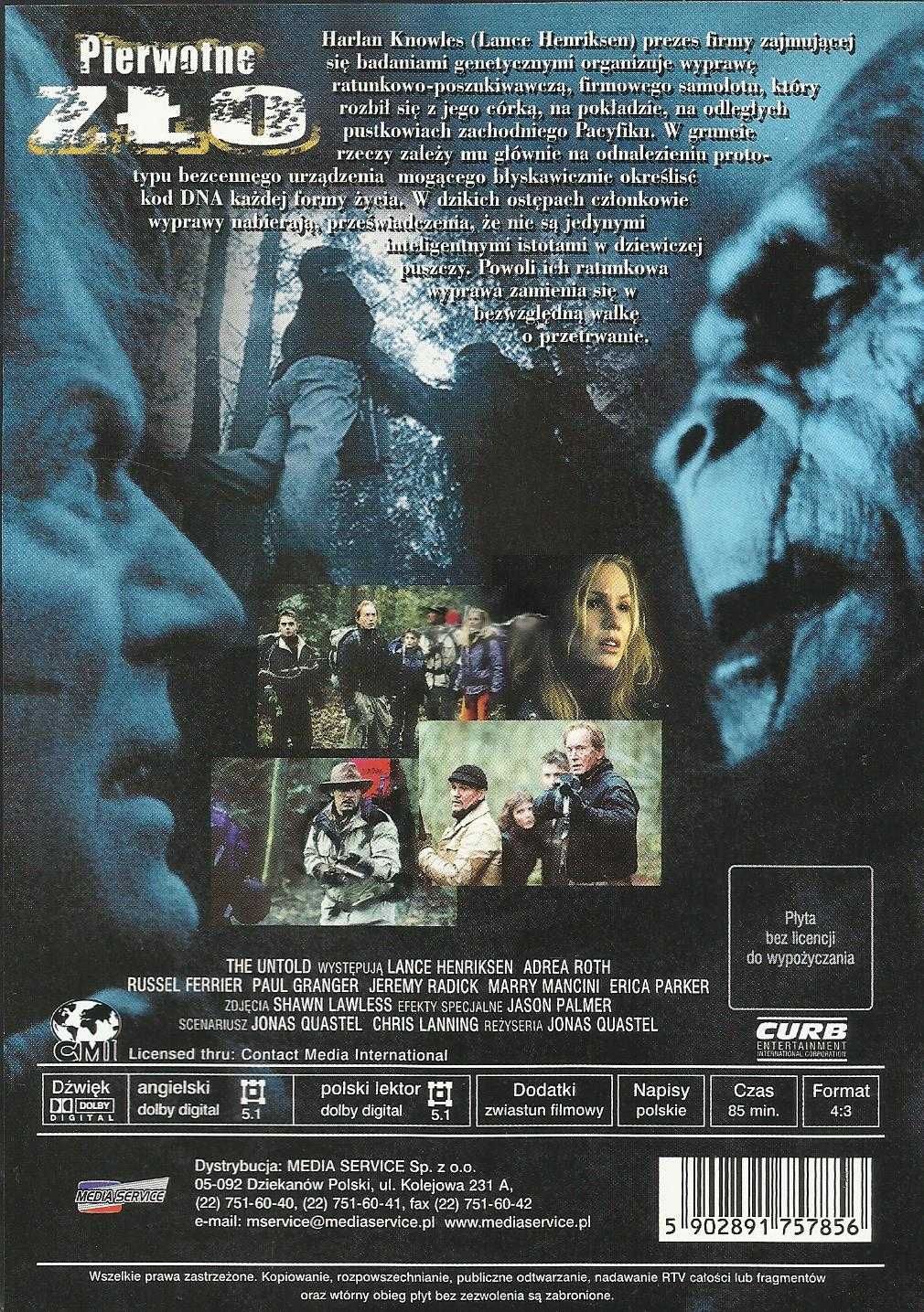 PIERWOTNE ZŁO (2002) DVD reż. Jonas Quastel BOX Lektor PL