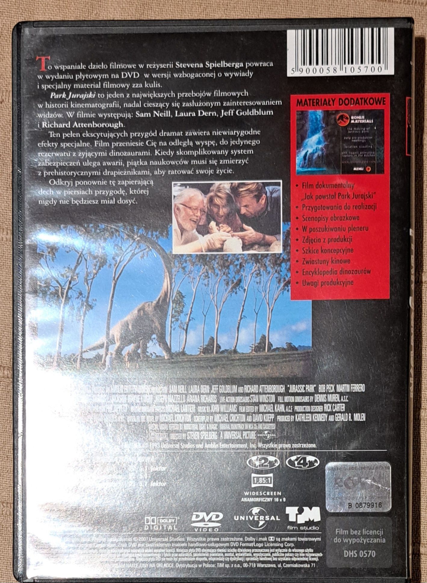 Park jurajski Jurassic Park DVD lektor I napisy pl