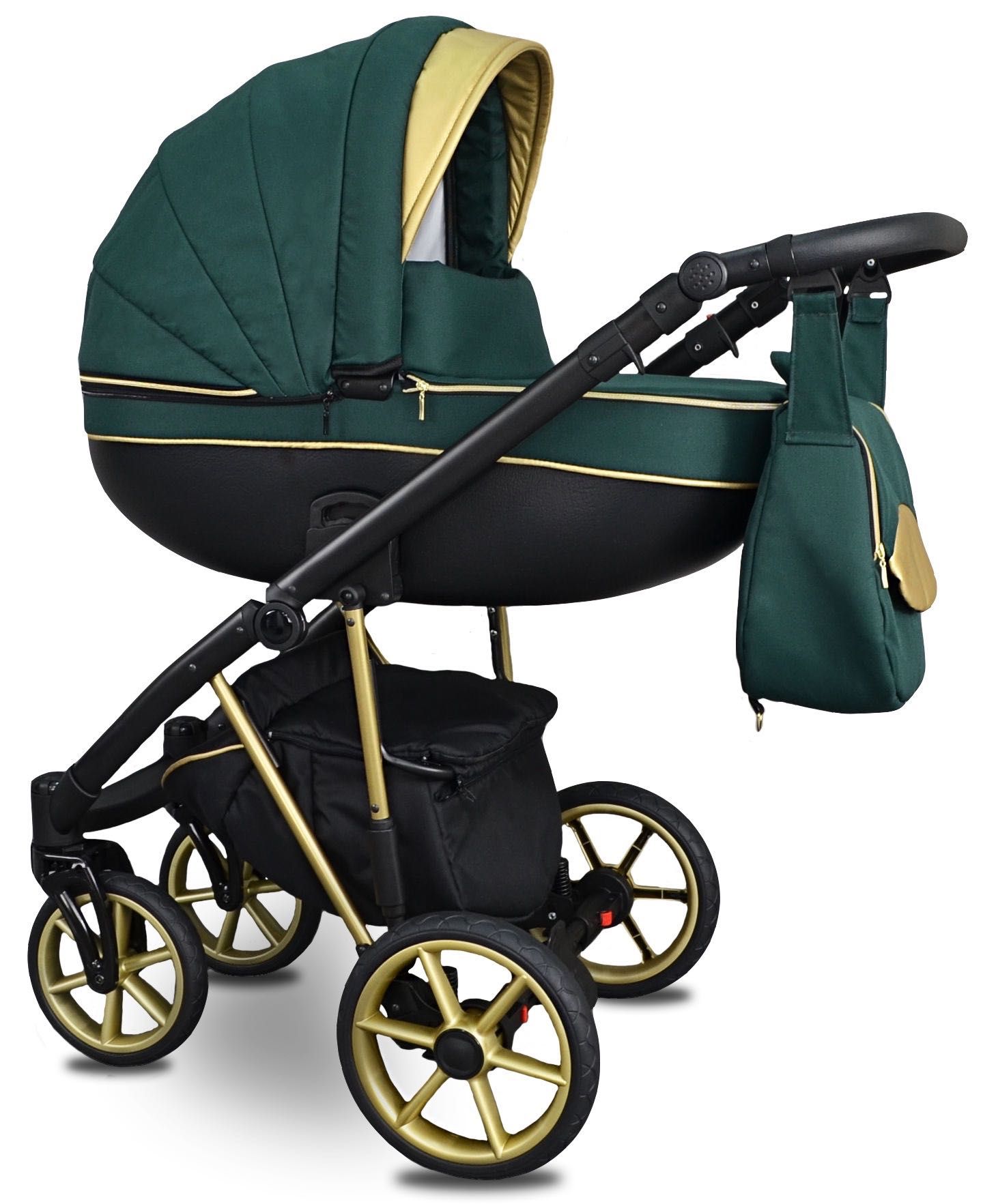 NOWY Złoty Wózek Dziecięcy Fabero Gold 4w1 Fotelik Baza Isofix +++