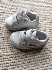 Białe buty buciki dziecięce na rzepy Lacoste rozmiar 20