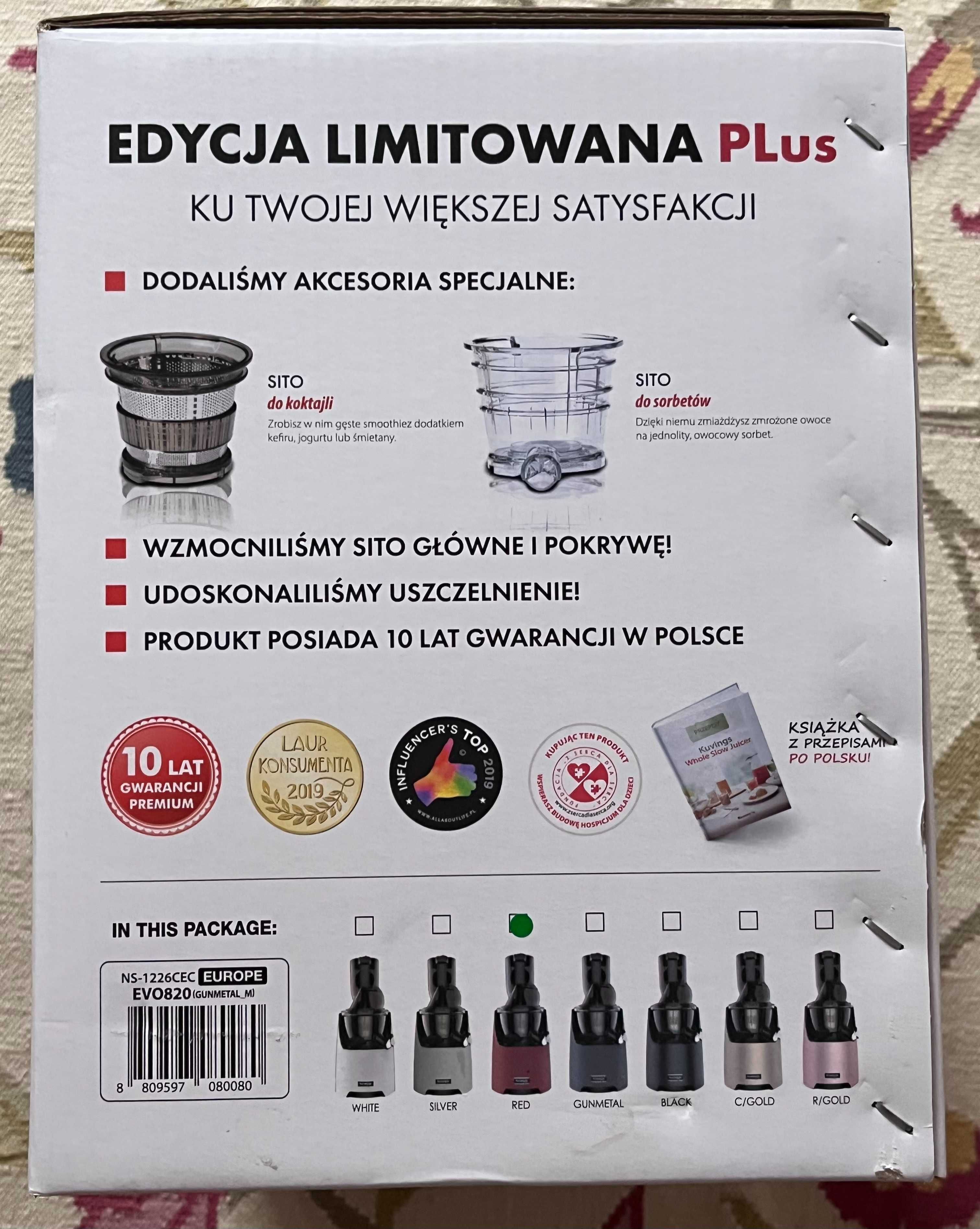 Kuvings evo820 plus wyciskarka wolnoobrotowa soku
