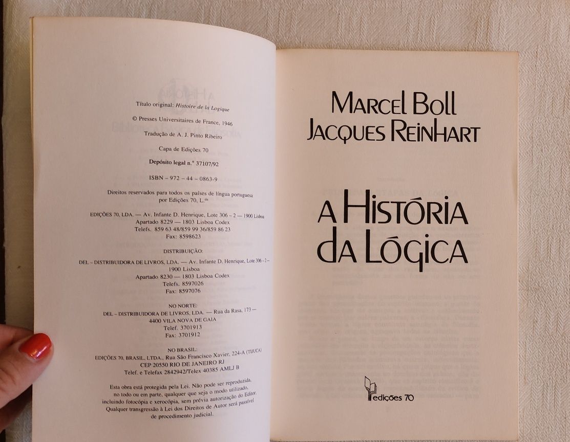 A história da lógica , Marcel Boll / Jacques Reinhart