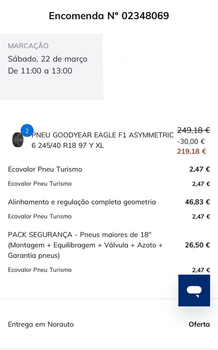 Pneus 245 x 40 x 18 Goodyear