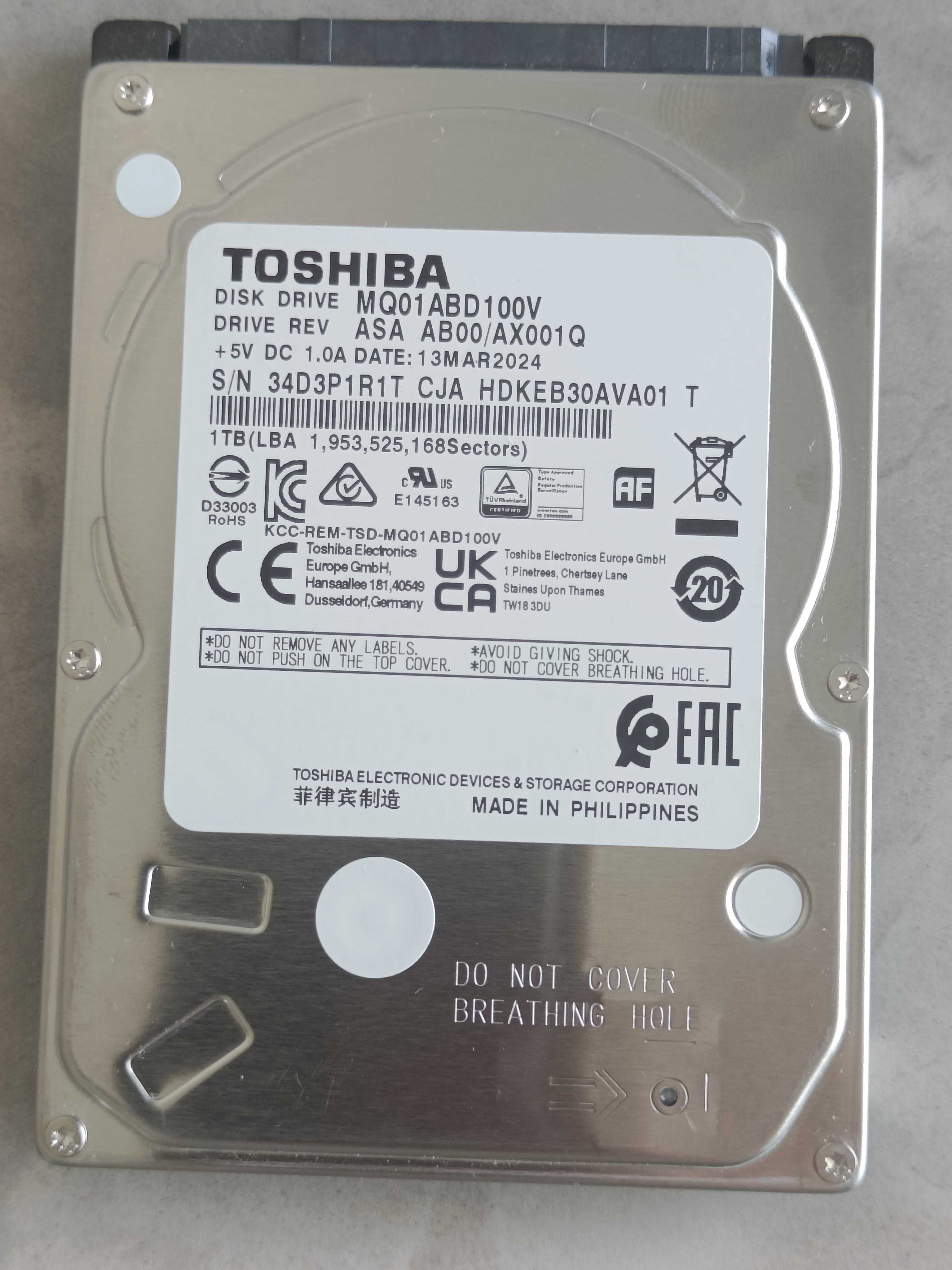 Хард диск HDD Hard TOSHIBA 1TB 2.5 до ноутбука або PS4 2024 Року випус