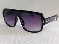 TOM FORD czarne nowe unisex okulary przeciwsłoneczne zlote logo