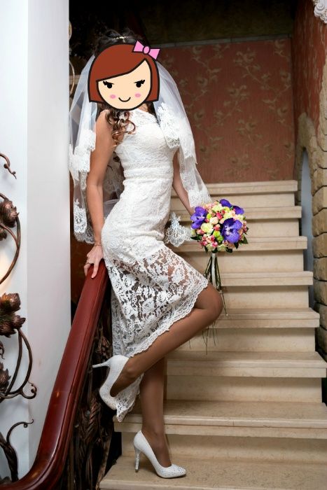 Очень красивое ажурное платье и туфли 38-39(На выпускной, свадьбу, веч