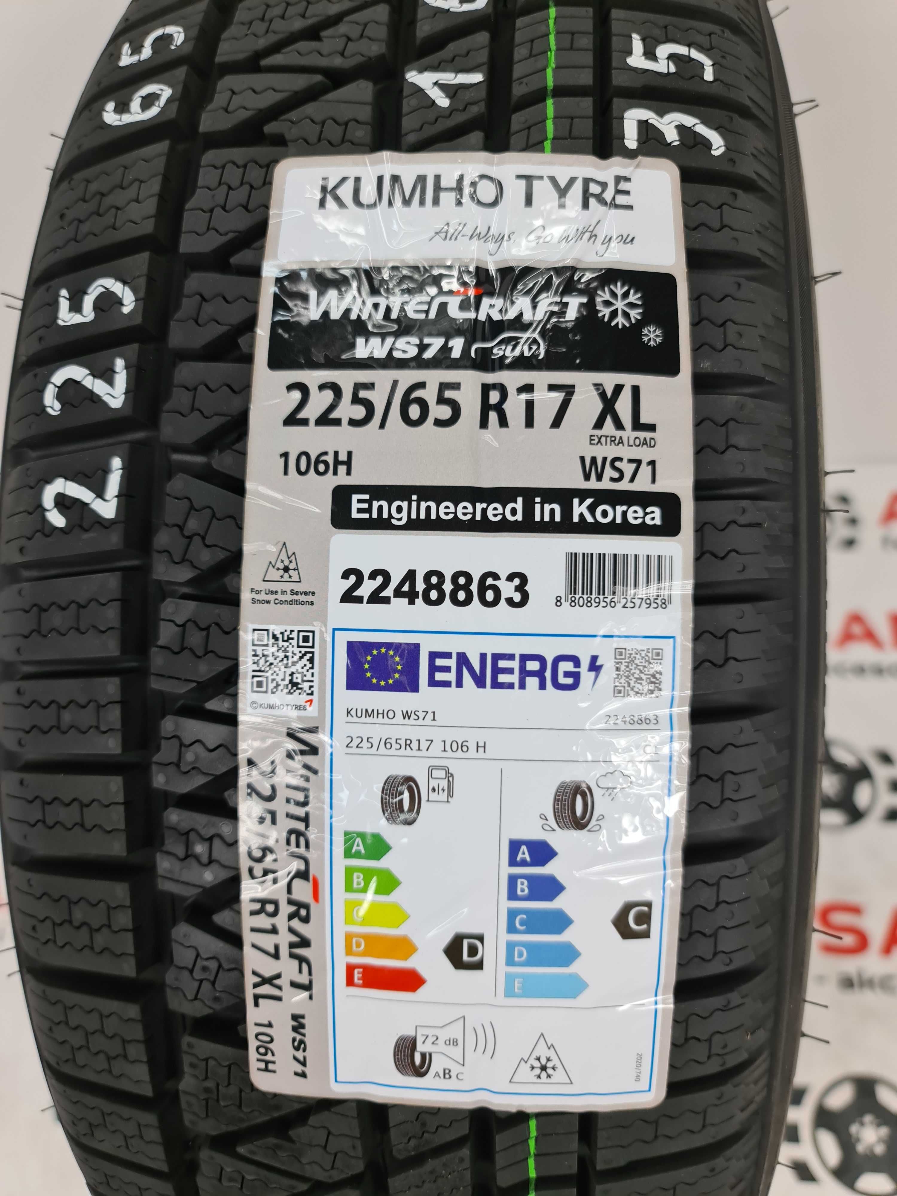 NOWE zimowe OPONY 225/65R17 - KUMHO WinterCraft WS71 - Montaż GRATIS