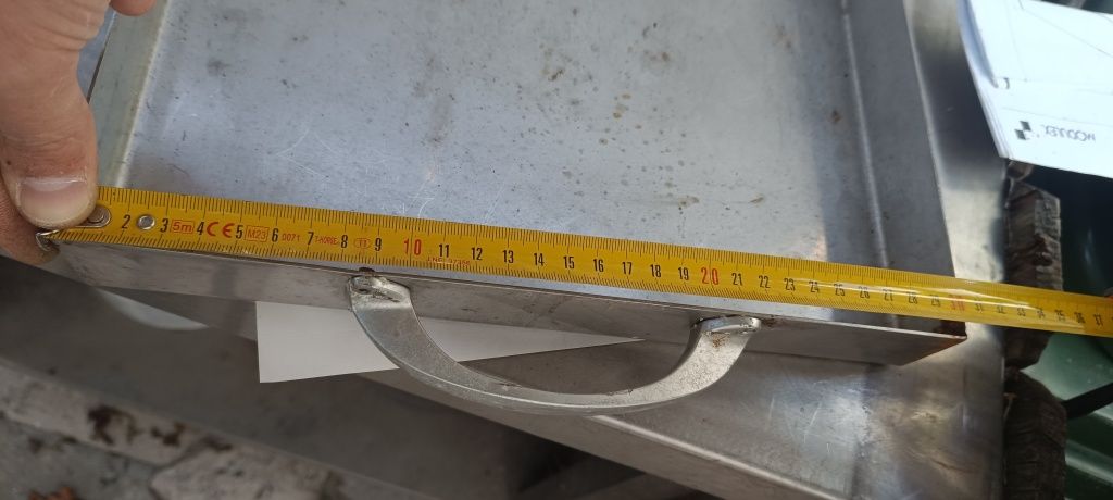 Tabuleiro inox 430x300x40 com pegas em alumínio,ideal para assar