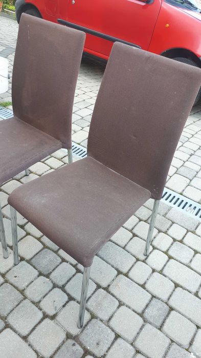Dwa krzesła metal/materiał