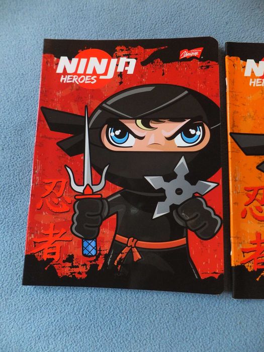 Zestaw sześciu zeszytów NINJA HEROES A5/16K miękka okładka kratka
