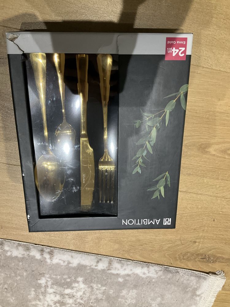 Komplet sztućców 24 el enna gold