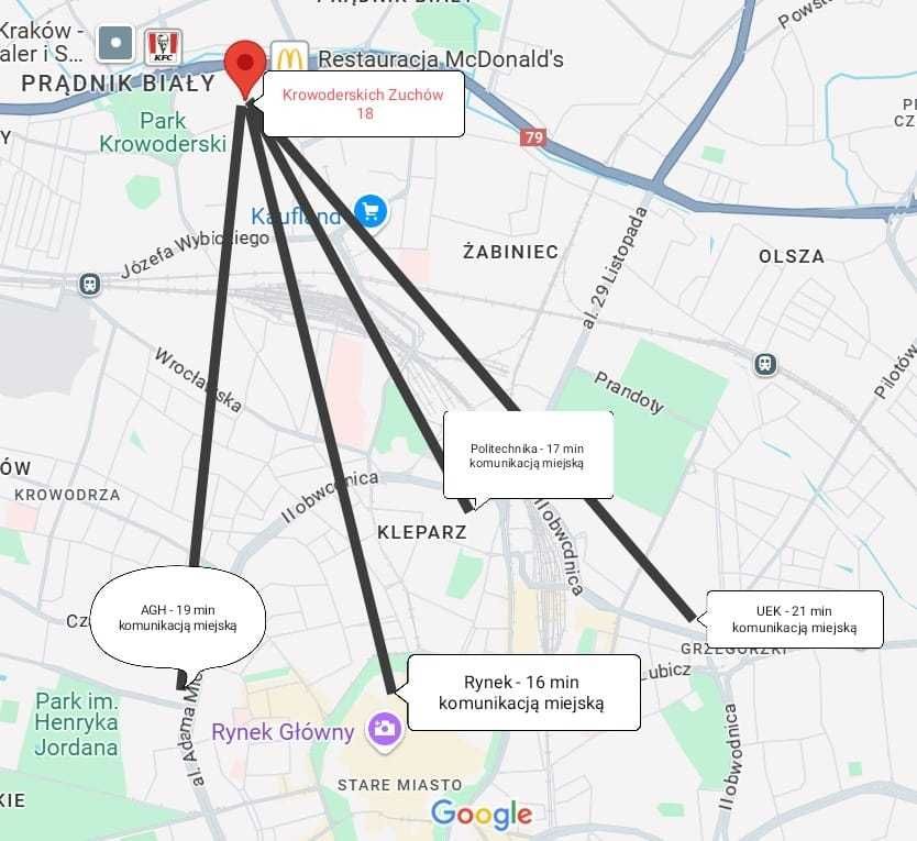 Pokój jednoosobowy – ul. Krowoderskich Zuchów (2) UR, PK, UJ, AGH, UEK