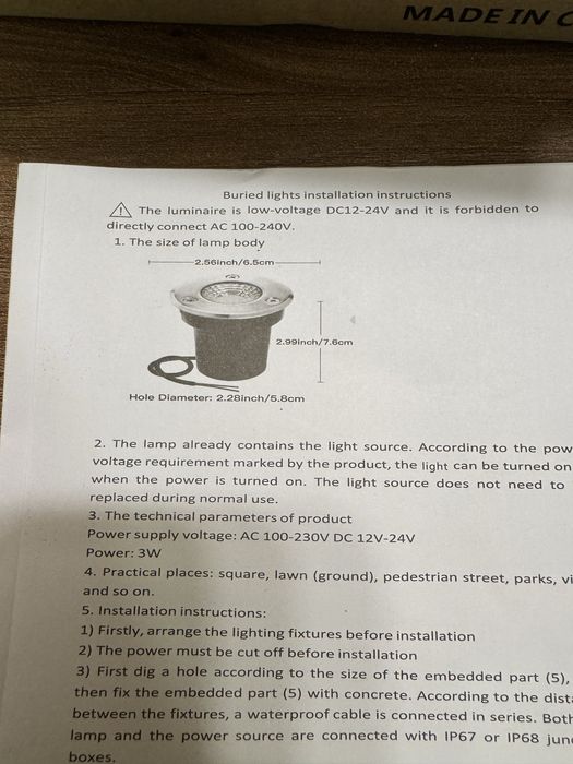 HALOGENY najazdowe LED 3W IP67 3000k nowe okazja cena za 4szt