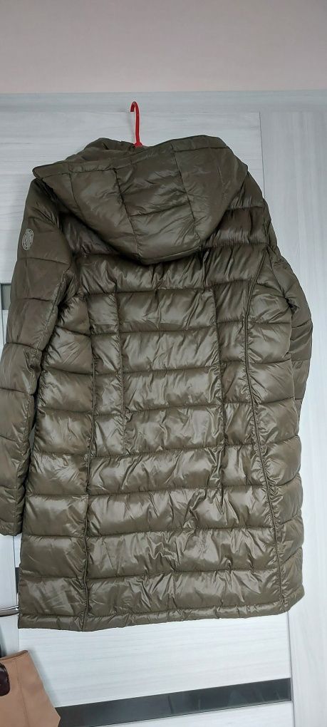 Kurtka zimowa pikowana  plaszczyk DKNY L khaki