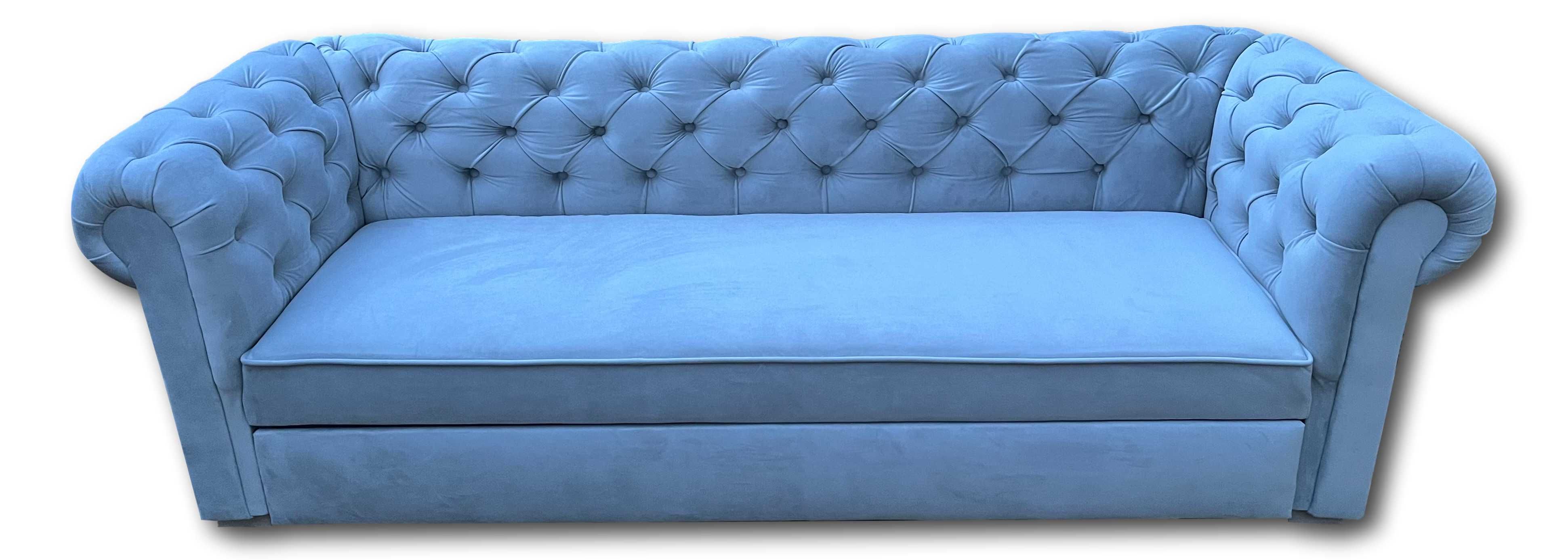 Sofa Chesterfield trzy osobowa z funkcją spania