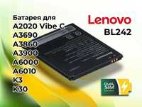 Акумулятор, батарея Lenovo BL242 для Lenovo A2020, A6000, K30 та інших