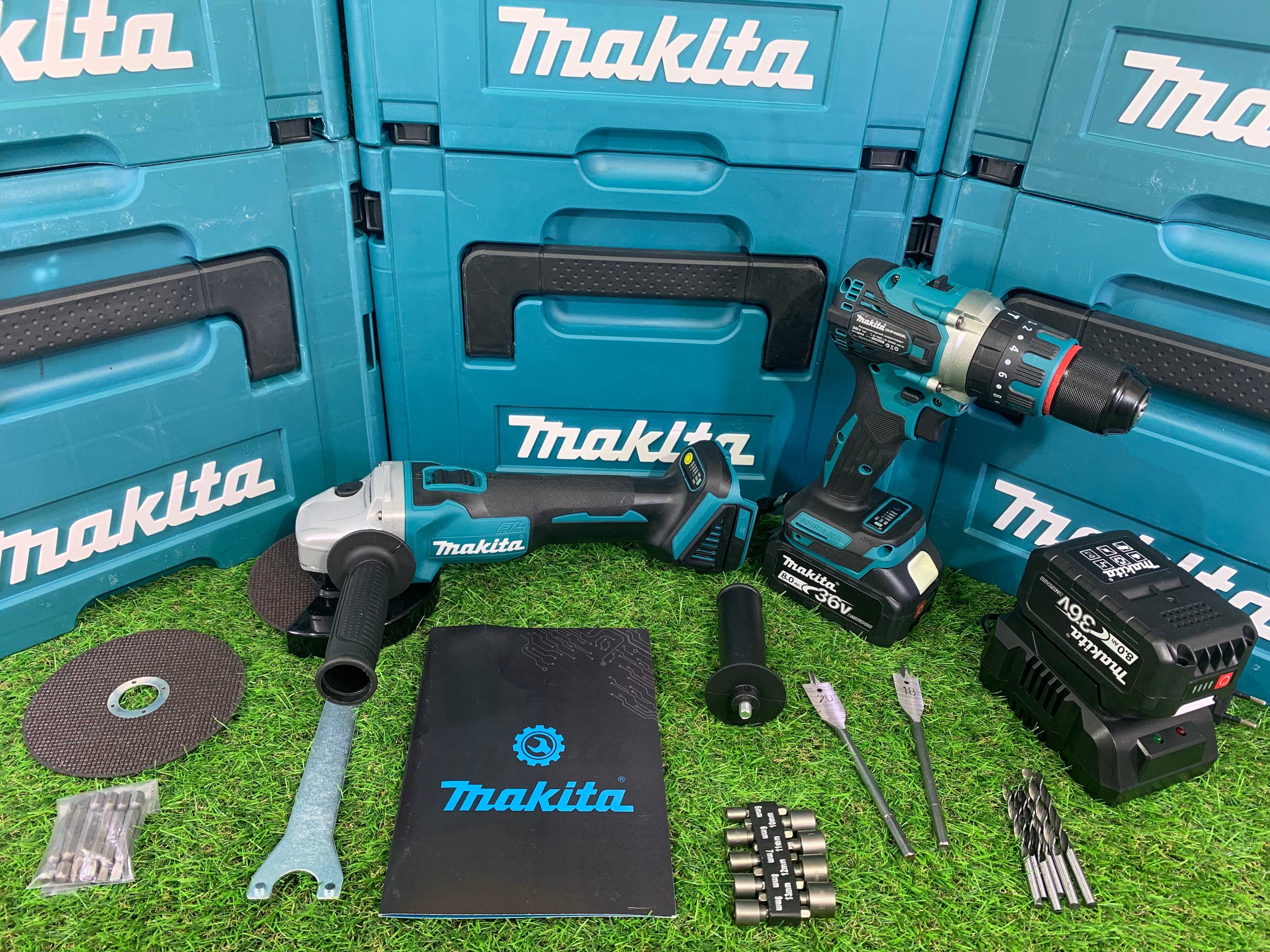 Набор Makita 2/1 Болгарка DGA504 - Шуруповерт DHP485BL 36V 8А