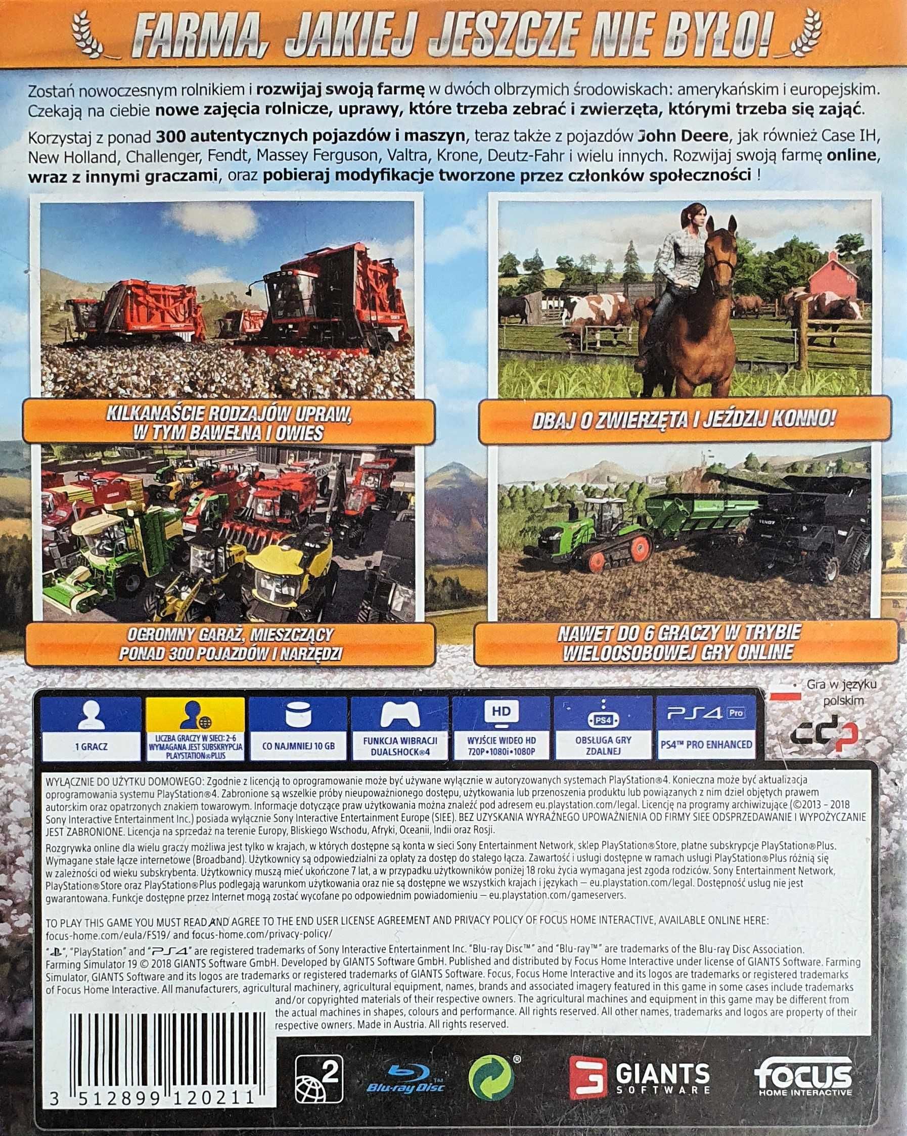 FARMING SIMULATOR 19 PL Playstation 4 PS4 PS5 Sklep Multigames Kraków
