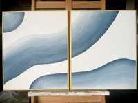 Картина диптих абстракція «Хвилі надії»