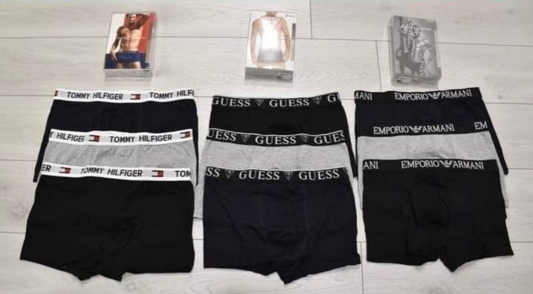 Bokserki Męskie 3pak Tommy CK Armani Hugo Lacoste Boss Gucci