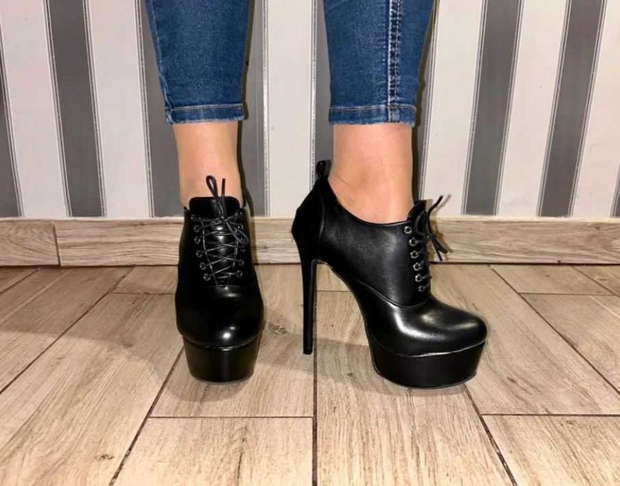 127/ Sexy botki 45 szpilki Trans Cross wysoka jakość czółenka 35-50 EU