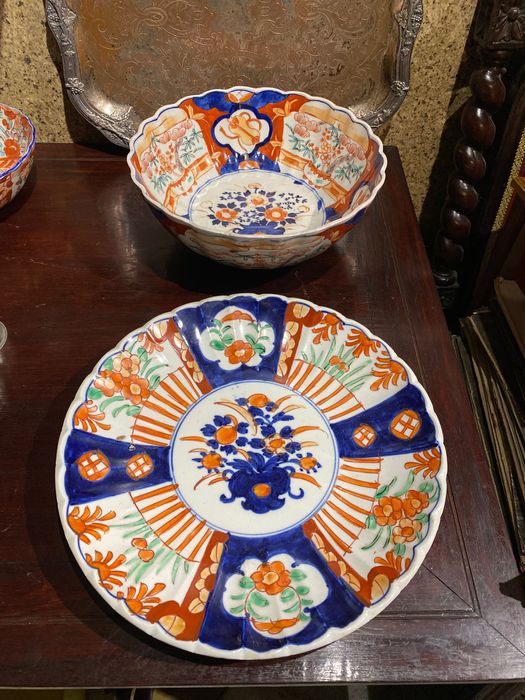 Taça Porcelana Chinesa Séc XIX Imari 25,5 cm