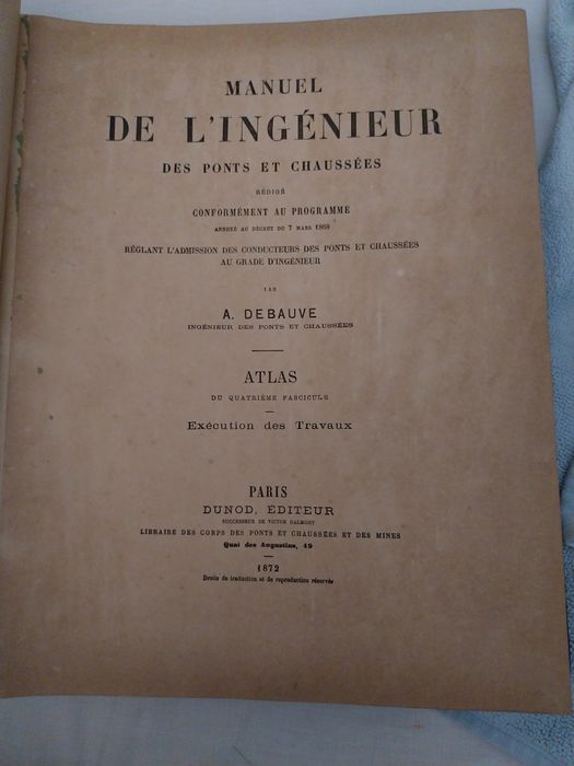 Édition originale – Atlas complet – A. Debauve – Dunod 1872 – Ponts et