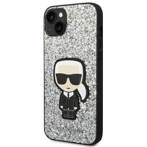 Etui Karl Lagerfeld Iphone 14 Plus 6,7" Silver Glitter Flakes Ikonik