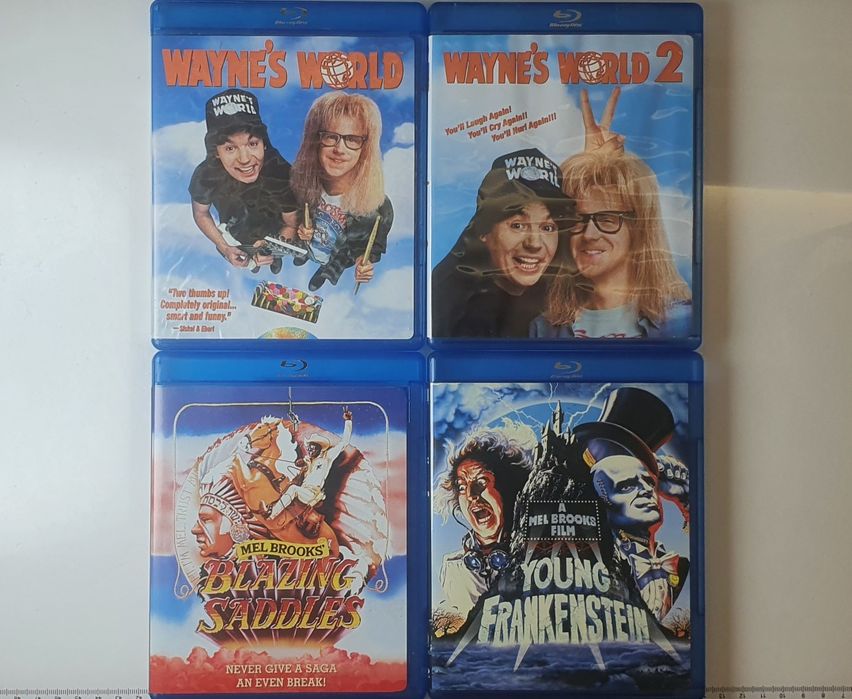 Zestaw 4 Blu-Ray Wayne's World 1 i 2/ Blazing Saddles/ Young Frankenst