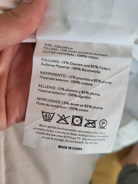 Kołdra puchowa całoroczna puch pierze 220x240 King size