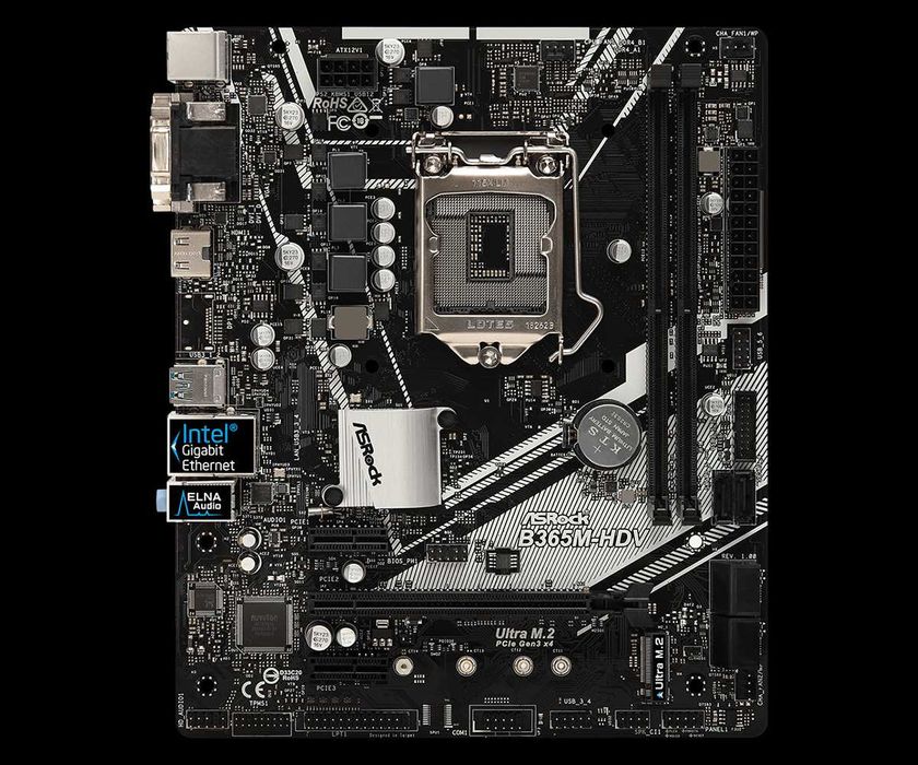 ASROCK B365M-HDV LGA 1151 micro ATX + backplate I/O