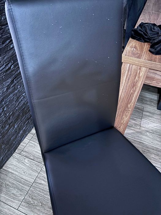 Komplet 6 krzeseł czarna ekoskóra (do obicia)