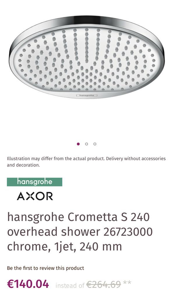 hansgrohe Crometta S 240 overhead shower chrome, jet, 240 mm