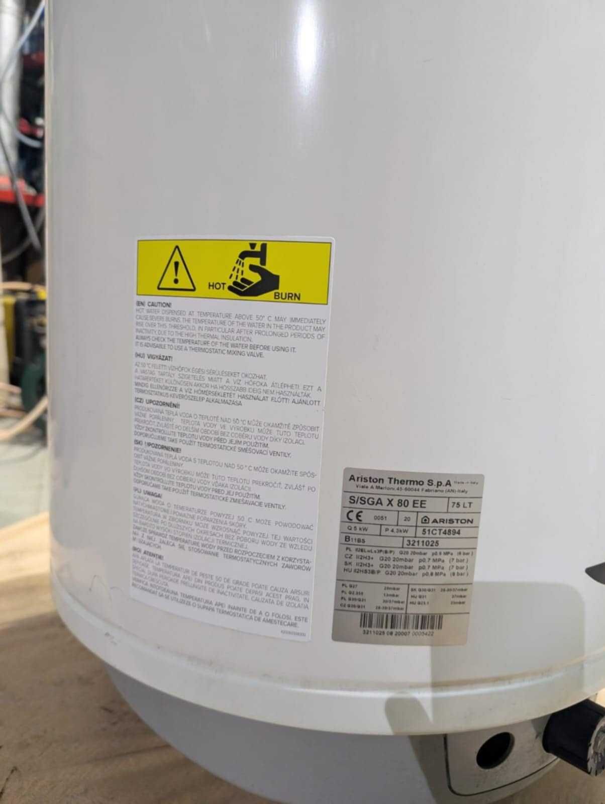 Podgrzewacz gazowy/bojler Ariston S/SGA X 80 EE - 5 kW/4,3 kW - (75 L)