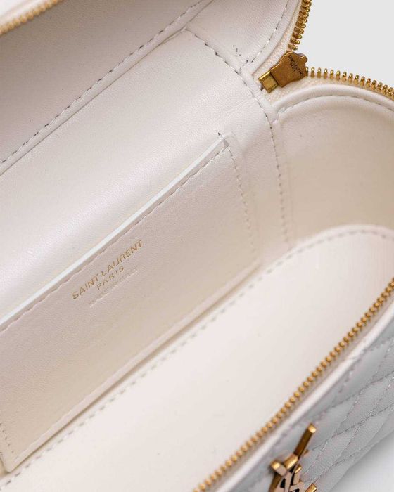 Saint Laurent Gaby Vanity Leather Shoulder Bag Cream