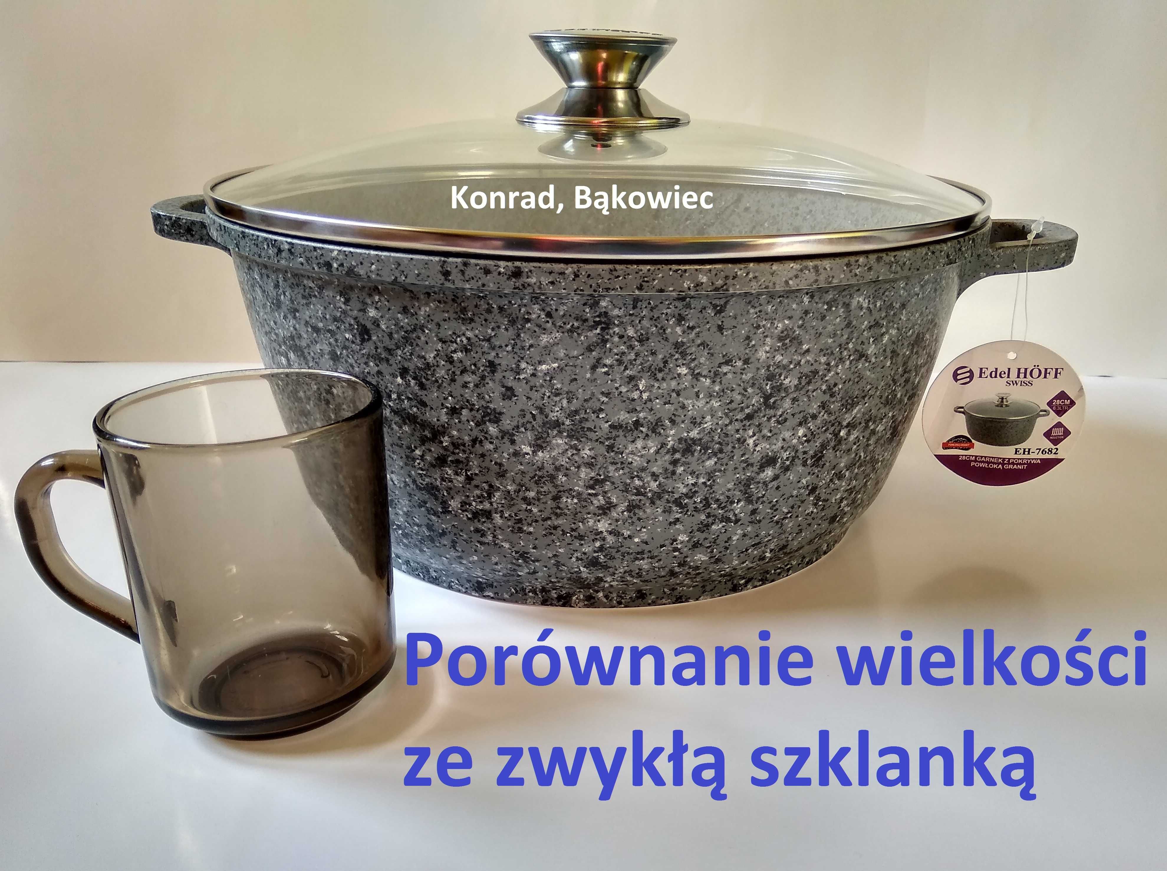 Dobry garnek GRANITOWY 6L na INDUKCJĘ,gaz.. Garnki granitowe, Indukcja