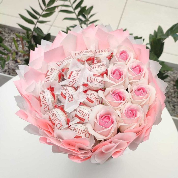 Bukiet mydlany kwiaty mydlane róże, Prezent Urodziny, Ślub, Komunia