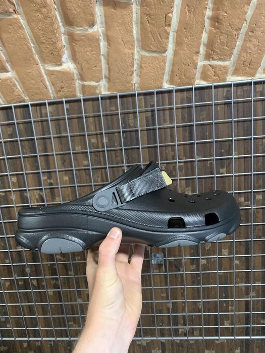 Сандалі Crocs оригінал чорні чоловічі шльопанці зручні літні крокси