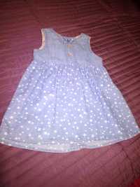 Vestido em ganga com estrelas 12 meses