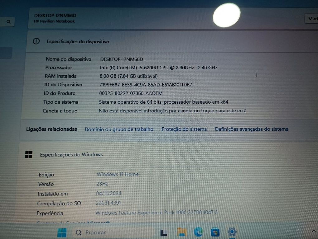 Portátil HP Pavilion Notebook