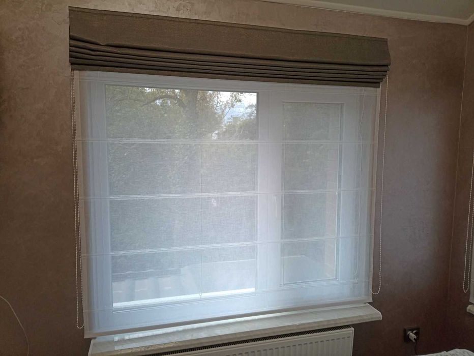 Римська штора з тюлью