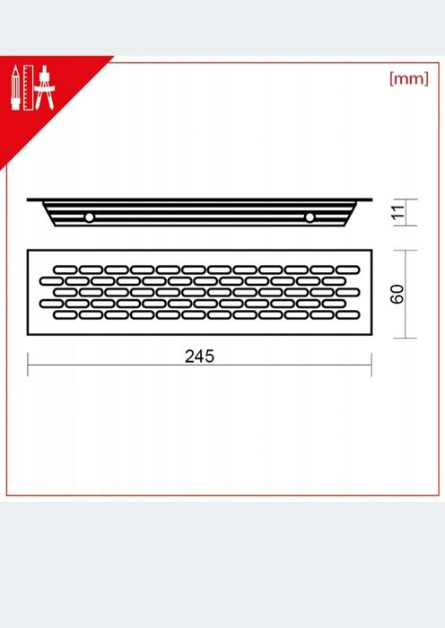 Kratka wentylacyjna biała stalowa meblowa
