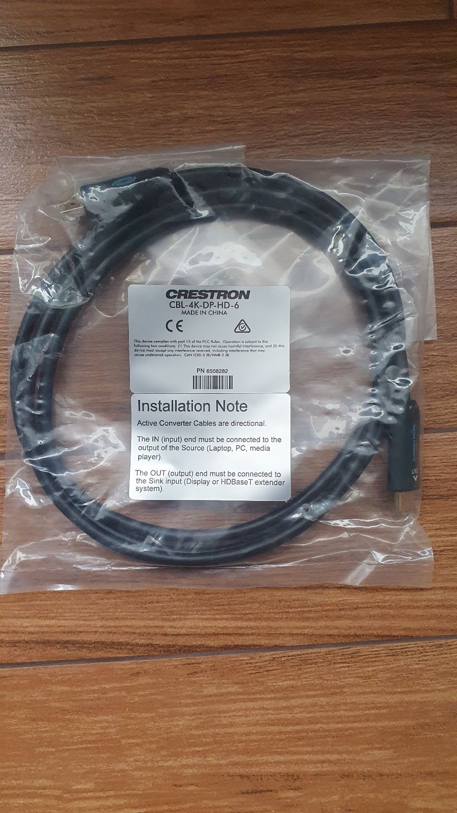 Crestron CBL-4K-DP-HD-6  Kabel DP to HDMI 4K60 4:4:4 6ft 1,8m NOWY