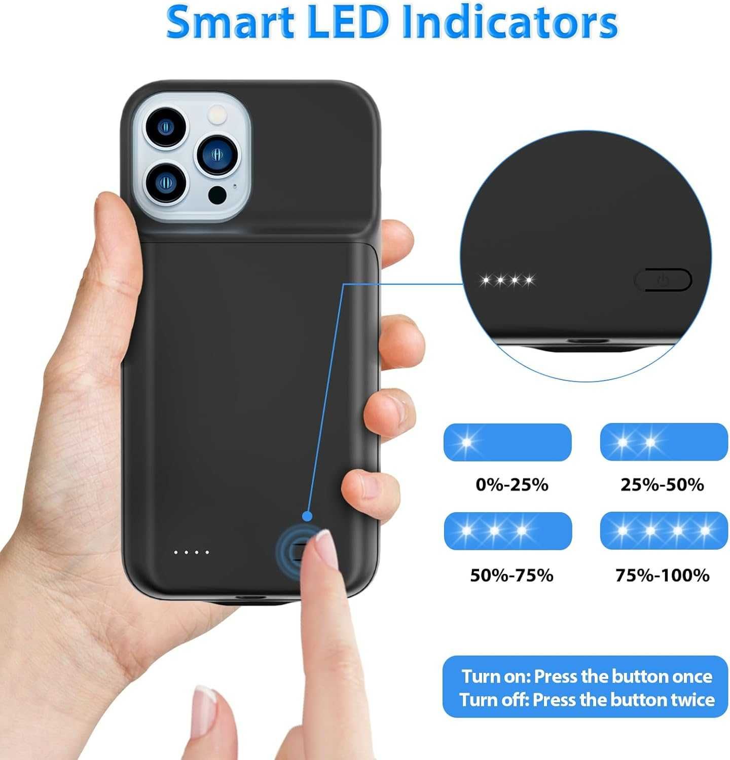 Etui z wbudowaną baterią do iPhone 13 Pro 6000mAh etui na baterie