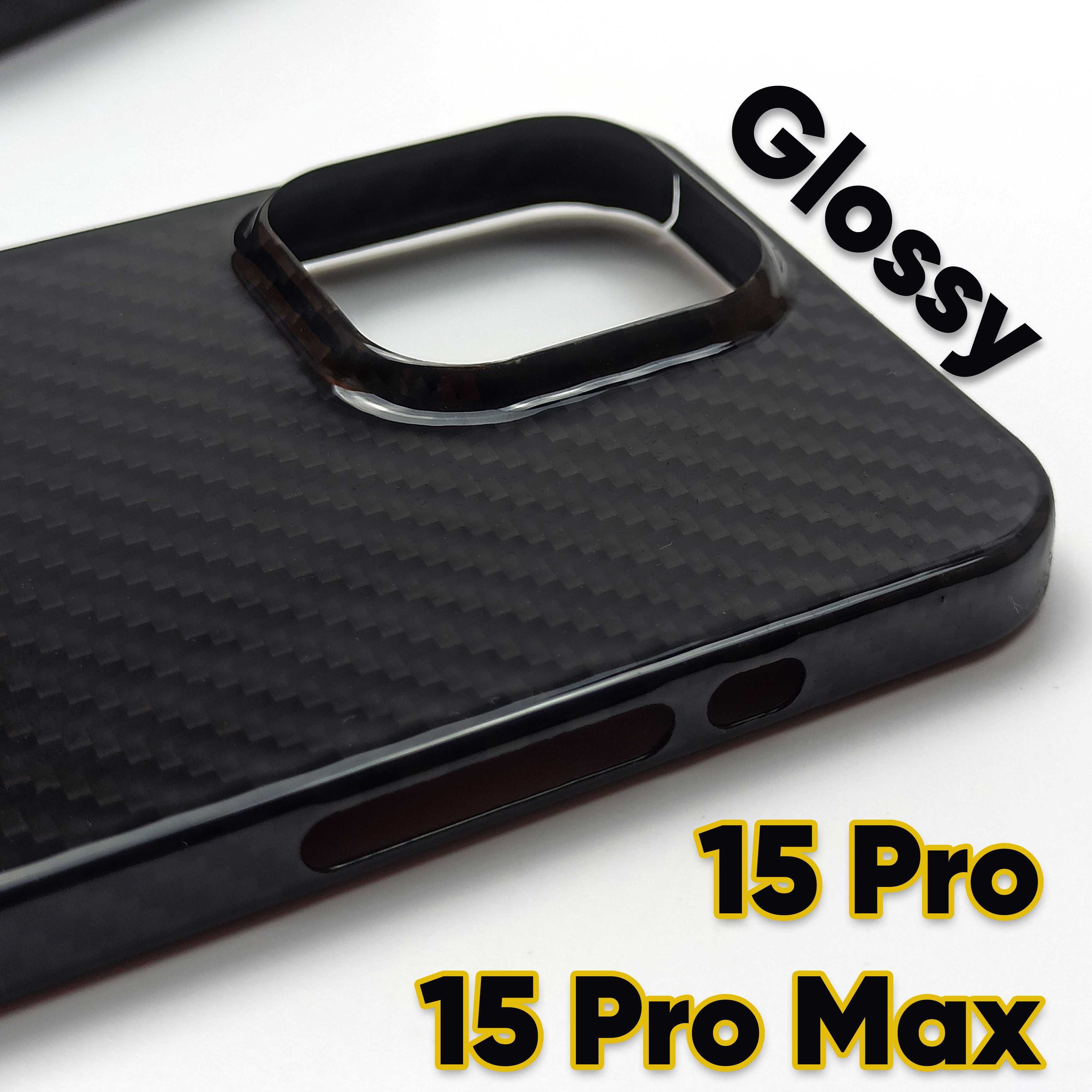 Ультратонкий карбоновый чехол iPhone 15 Pro | Max (Glossy Black)