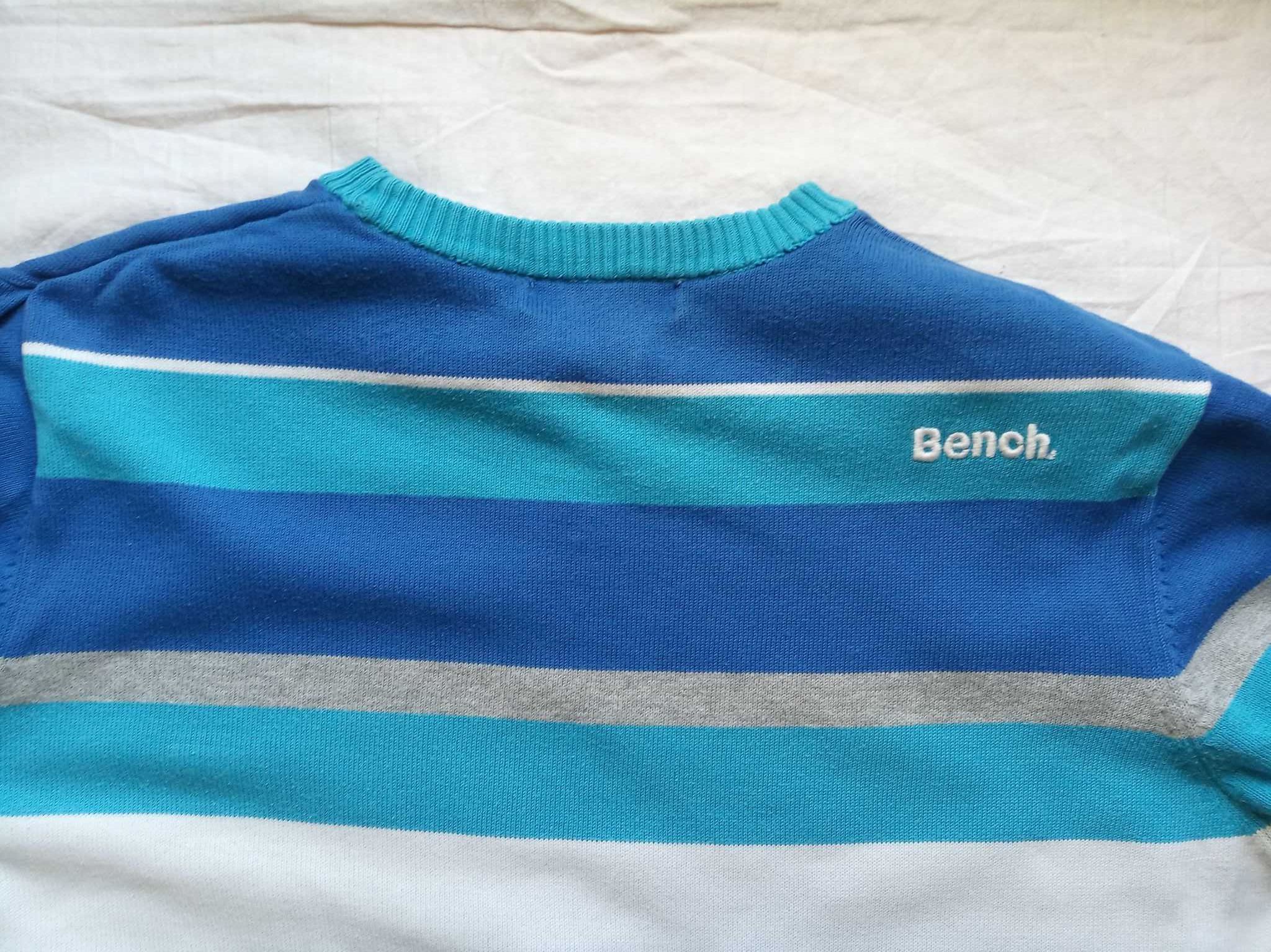 Sweterek w pasy cienki logowany uniseks - S/M - "Bench".