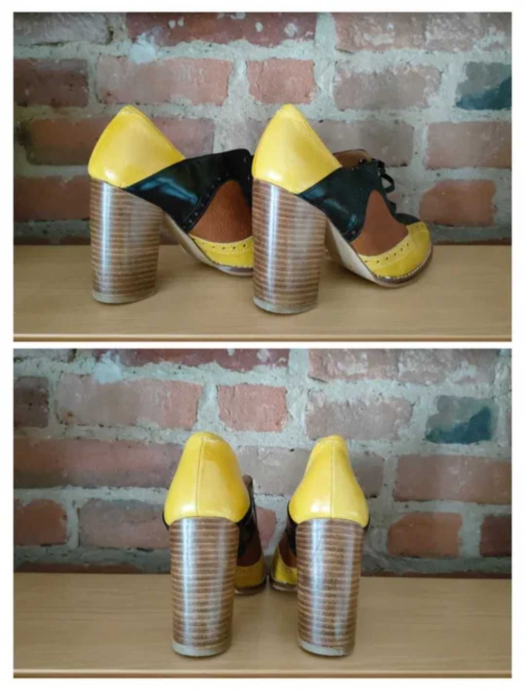 Buty skórzane na obcasie